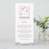 Menu ou programme de gâteaux Mariages roses (Debout devant)