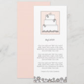 Menu ou programme de gâteaux Mariages roses (Devant / Derrière)