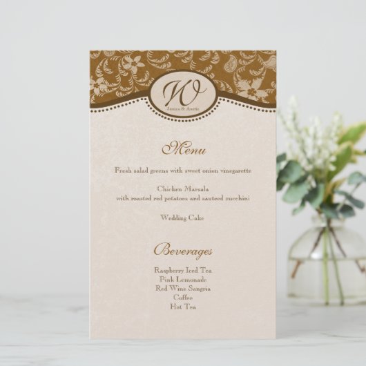 Menu Oude westerse stijl (Staand voorkant)