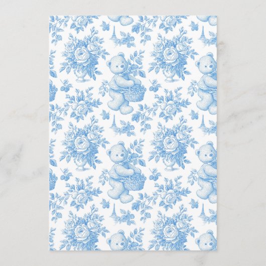 Menu Ours Floral Toile Français (Dos)