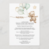 Menu Ourson Mignon Baby Shower (Devant)