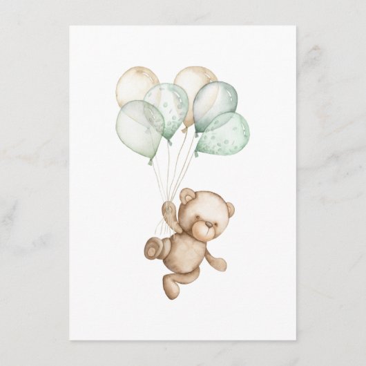 Menu Ourson Mignon Baby Shower (Dos)