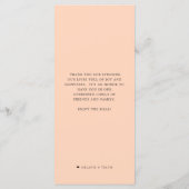 Menu Oyster Pearl Party | Thème Peach (Dos)