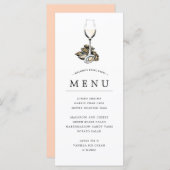 Menu Oyster Pearl Party | Thème Peach (Devant / Derrière)