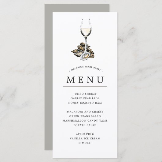 Menu Oyster Pearl| Thème gris (Devant / Derrière)