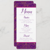Menu Paars en goud Kaart (Voorkant / Achterkant)