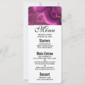 Menu Paarse Amethyst en Gold Abstracte Agate Kaart (Voorkant)