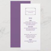 Menu Paarse Deco Chic Wedding (Voorkant / Achterkant)