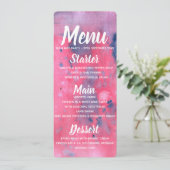 Menu Paarse en roze Waterverf Kaart (Staand voorkant)
