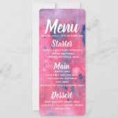 Menu Paarse en roze Waterverf Kaart (Voorkant)