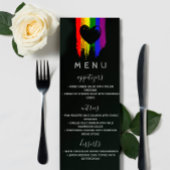 Menu Paint Strokes Pride Drapeau & Black Heart Mariage