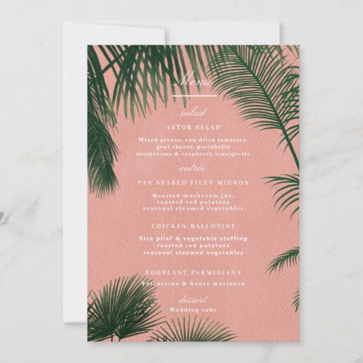 Menu Palm Springs (Devant)