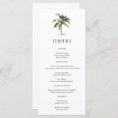 Menu Palm Tree minimal Mariage de plage tropicale (Devant / Derrière)
