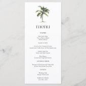Menu Palm Tree minimal Mariage de plage tropicale (Devant)