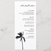 Menu Palm Tree Noir & Blanc Dîner Mariage moderne (Devant)