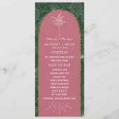 Menu Palm Tree Rose & Green Beach Mariage (Devant)