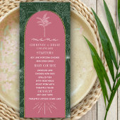 Menu Palm Tree Rose & Green Beach Mariage