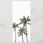 Menu Palm Tree Tropical Island Minimal Beach Wedding (Dos)