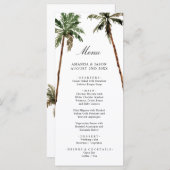 Menu Palm Tree Tropical Island Minimal Beach Wedding (Devant / Derrière)