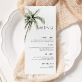 Menu Palm Tree Tropical | Mariage minimal