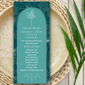 Menu Palm Tree Turquoise Beach Wedding