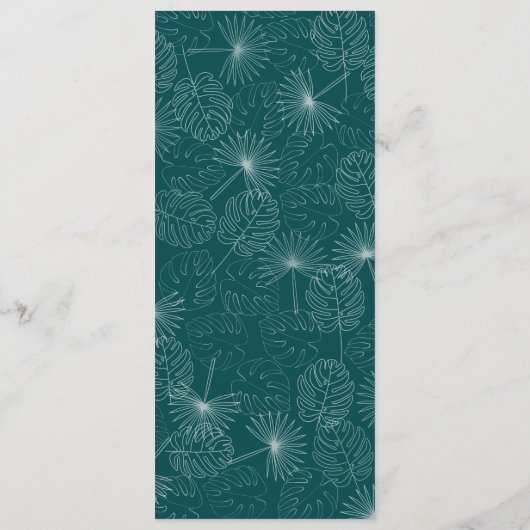 Menu Palm Tree Turquoise Beach Wedding (Dos)