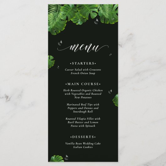 Menu Palme tropicale sauvage Feuille Mariage photo mode (Devant)