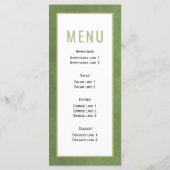 Menu Palmier séché et pampas herbe mariage vert (Dos)