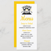 Menu Palmier Tropical Jaune Plage Mariage d'Été (Devant / Derrière)