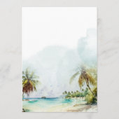Menu Palmiers tropicaux Plage Scène Mariage moderne (Dos)