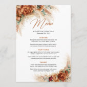 Menu Pampas fleurie en terre cuite tendance eucalyptus (Devant)