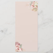 Menu Pampas Grass Floral Première Communion Sainte (Dos)