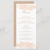 Menu Pampas Grass Mariage Floral Trend Réception Chic (Devant / Derrière)