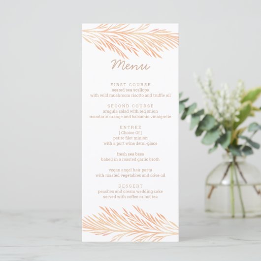 Menu Pampas Grass Mariage Floral Trend Réception Chic (Debout devant)