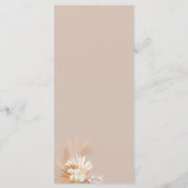 Menu Pampas Grass Terracotta Mariage botanique (Dos)