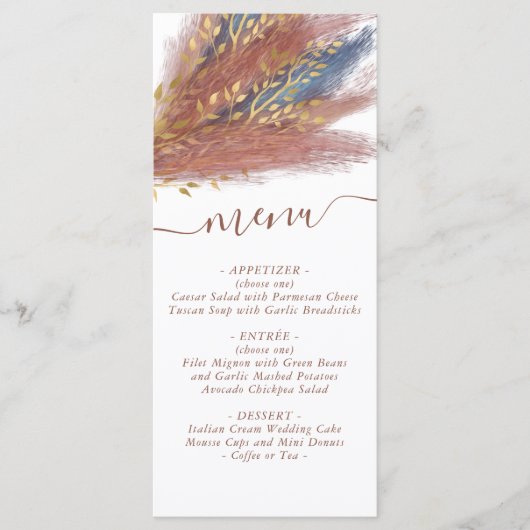 Menu Pampas Grass | Terracotta Paprika Fleur sauvage bl (Devant)