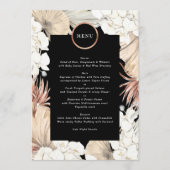 Menu Pampas Onyx Premium Rose Gold Circle Monogramme (Devant)