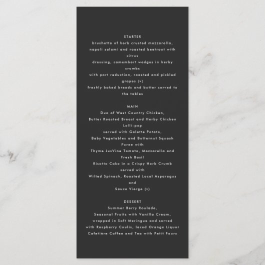 Menu Pampas rustique moderne eucalyptus botanique éléga (Dos)