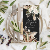 Menu Pampas rustique moderne eucalyptus botanique éléga