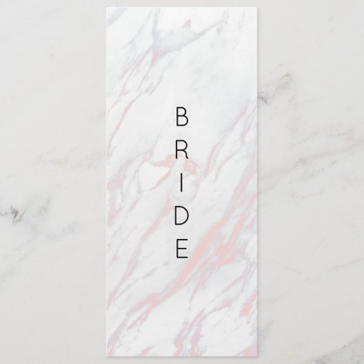 Menu Pancarte de chaise réservée en marbre rose et gris (Devant)