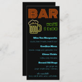 Menu Panneau bar Neon Boissons (Devant / Derrière)
