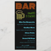 Menu Panneau bar Neon Boissons (Devant)
