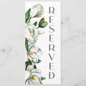 Menu Panneau blanc Magnolia Floral Russe Chaise Mariage (Dos)