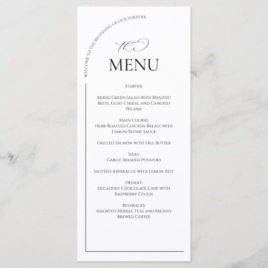 Menu Panneau de bienvenue de mariage à arche classique  (Devant)