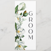 Menu Panneau de chaise de mariage rustique à fleurs de (Devant)