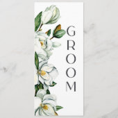 Menu Panneau de chaise de mariage rustique à fleurs de (Dos)