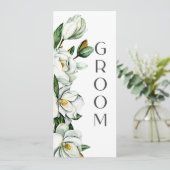 Menu Panneau de chaise de mariage rustique à fleurs de (Debout devant)