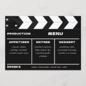 Menu Panneau de Clap de Mariage Cinématographique (Devant)