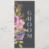 Menu Panneau de la chaise de Mariage de couleur rose pâ (Dos)