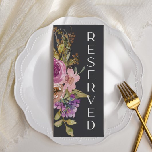 Menu Panneau de la chaise de Mariage de couleur rose pâ